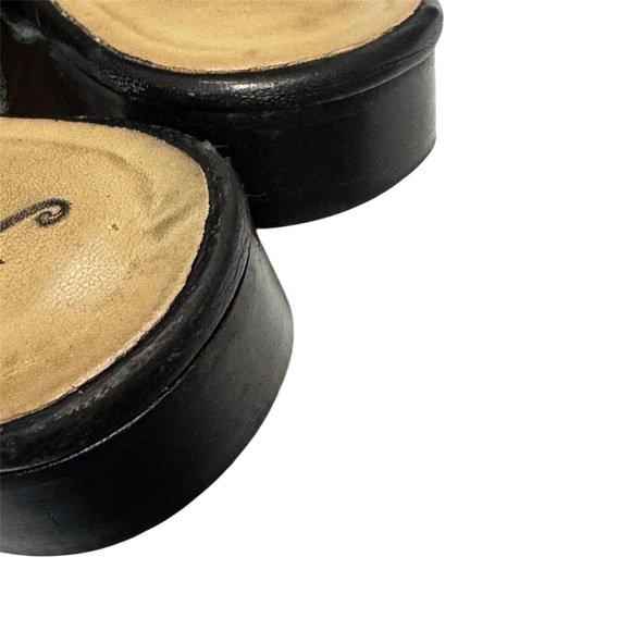 Free People Sienna Ruffle Slip On Black Leather Pointed Toe Mules Shoes 38 EU - Picture 7 of 11